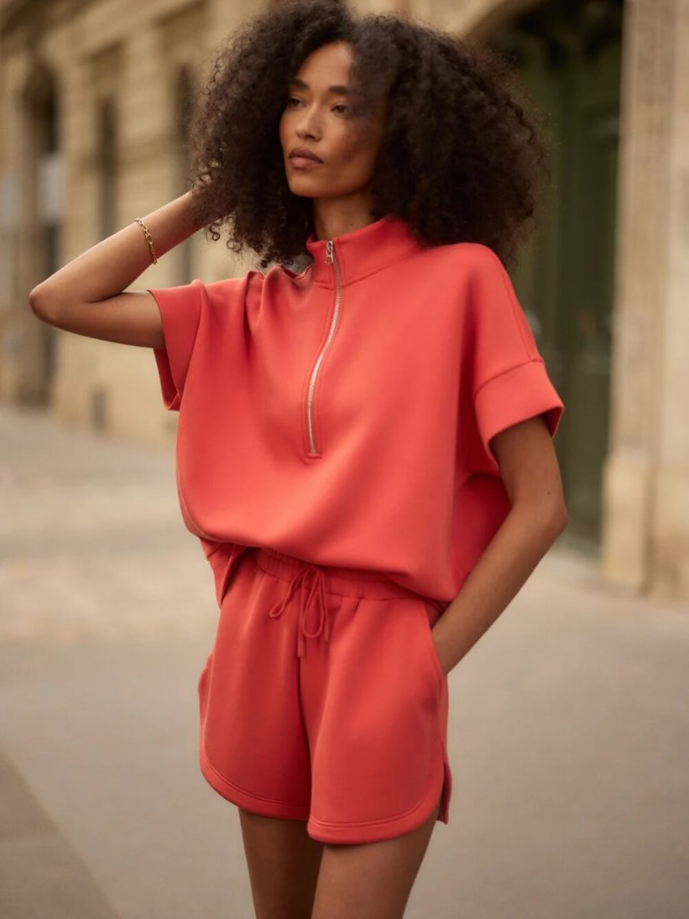 Varley Ritchie Short Sleeve Sweatshirt Summer Fig